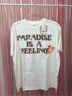 NWT Ascot & Hart, ‘Paradise Is A Feeling' Graphic Tee - Relaxed Short Sleeve L